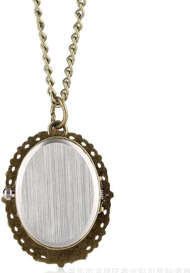 Christian Madonna and Jesus Antique Bronze Pocket Watch Pendant Quartz Chain Necklace - Nazareth Store