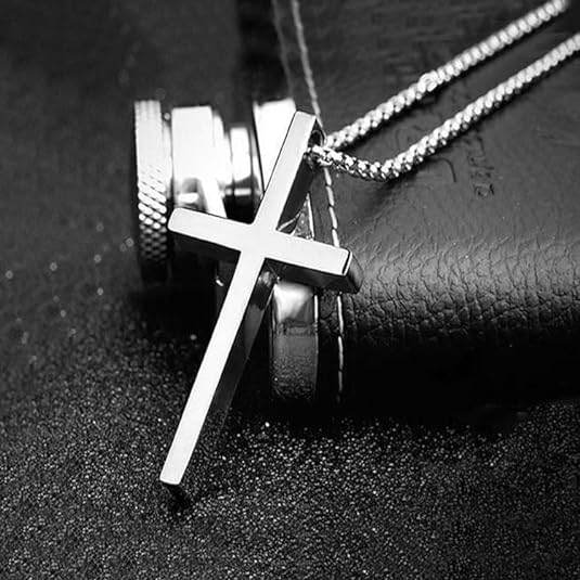 Silver Plated Classic Cross Pendant Jewelry for Men - Nazareth Store