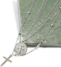 Copy of 14K Gold Plated Layered Cross Necklace with Saint Benedict Medal Protection Amulet Chain Nazareth Store