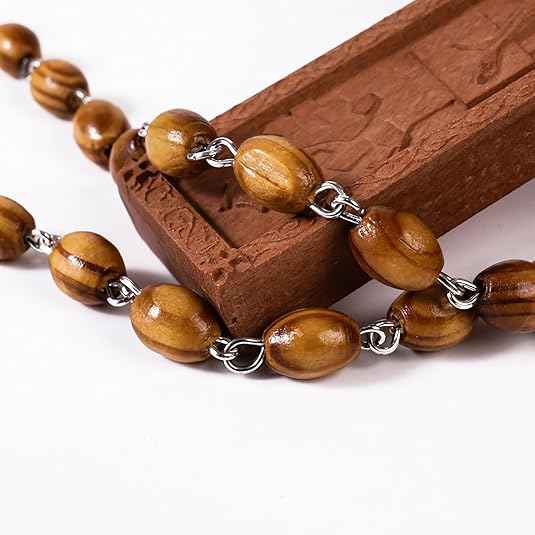 Jujube Wood Cross Pendant Handcrafted Christian Necklace