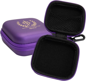 Purple Rosary Case Hard Shell Travel Pouch with Zipper and Clip Nazareth Store