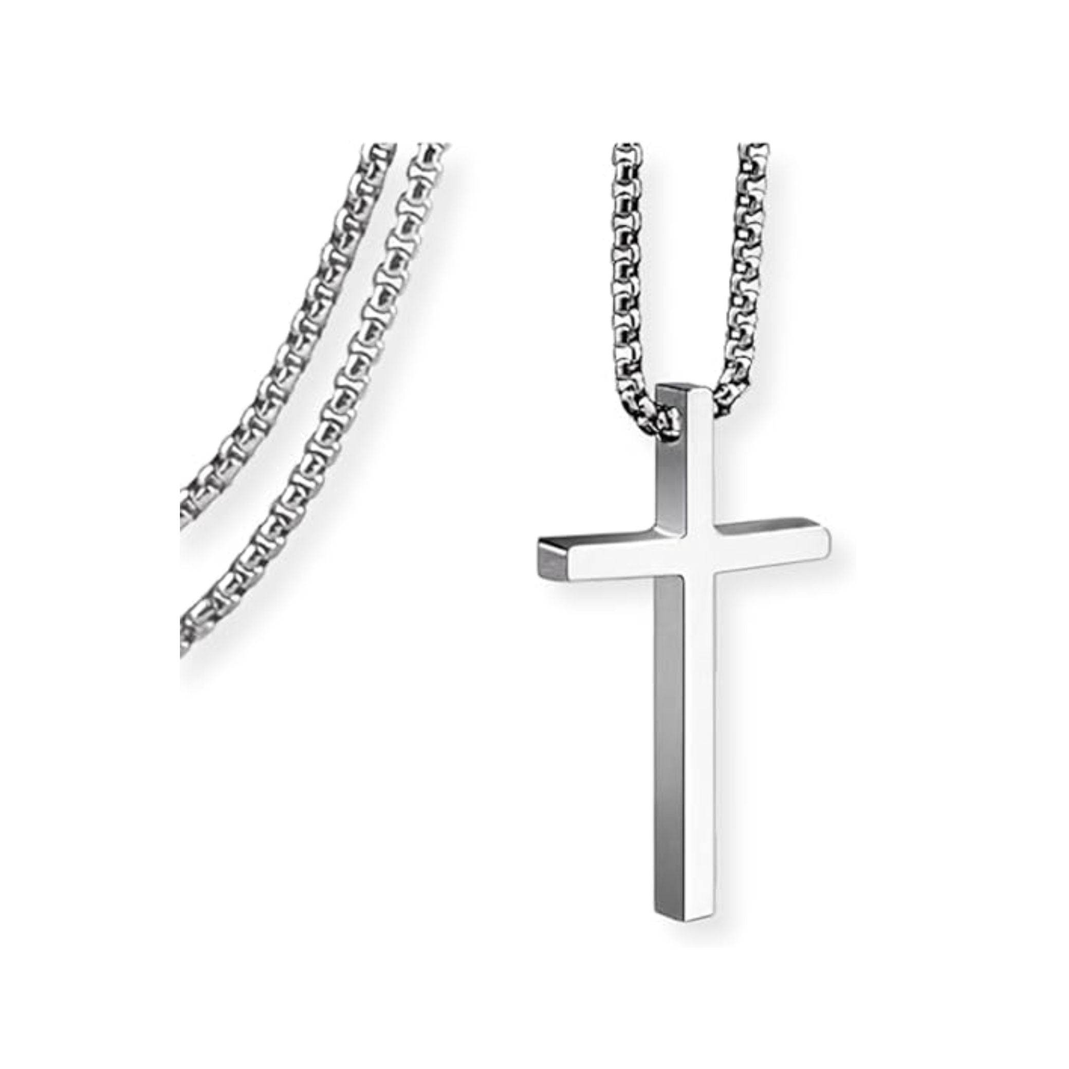Silver Plated Classic Cross Pendant Jewelry for Men - Nazareth Store