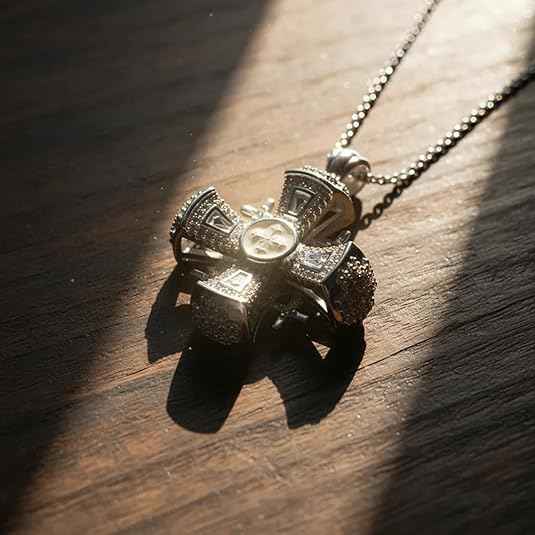 White Enamel Jerusalem Cross Pendant Stainless Steel Silver Plated Necklace