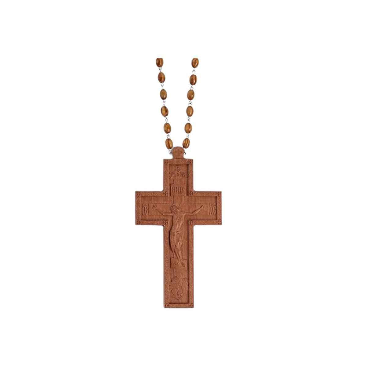 Jujube Wood Cross Pendant Handcrafted Christian Necklace