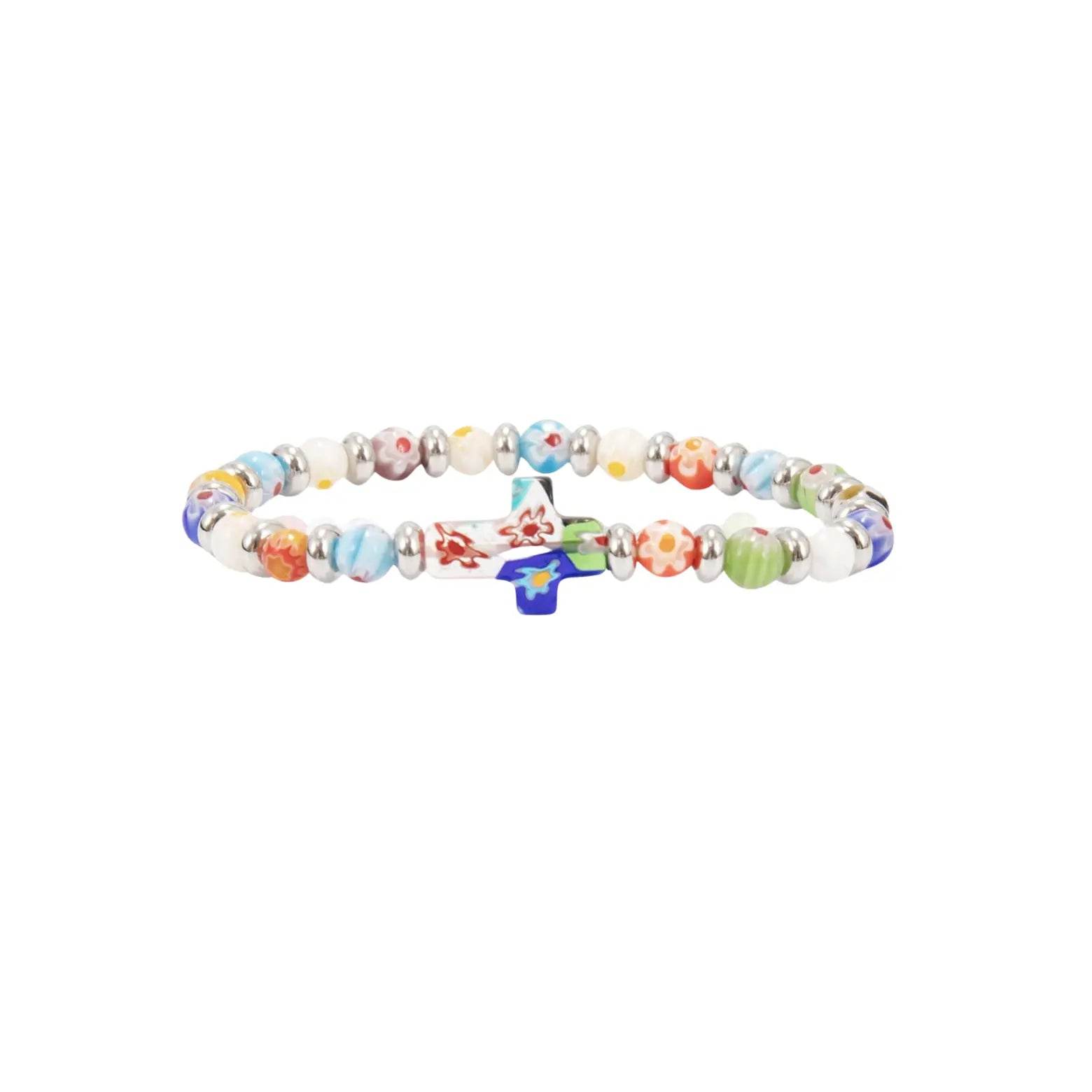 Murano Glass Rainbow Beaded Bracelet - Nazareth Store