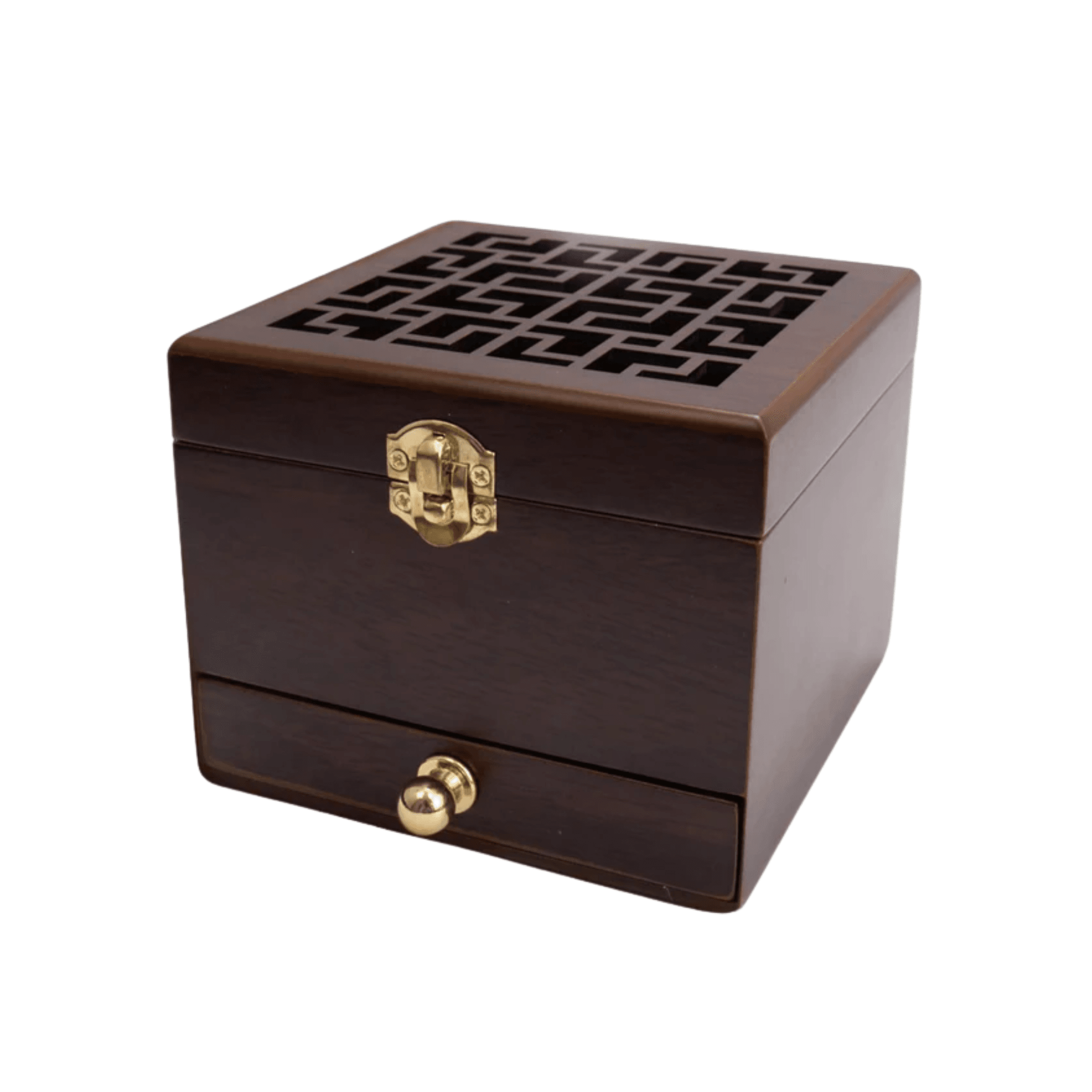 Wood Incense Burner Holder Natural Ash Wooden Box Distiller Cone - Nazareth Store