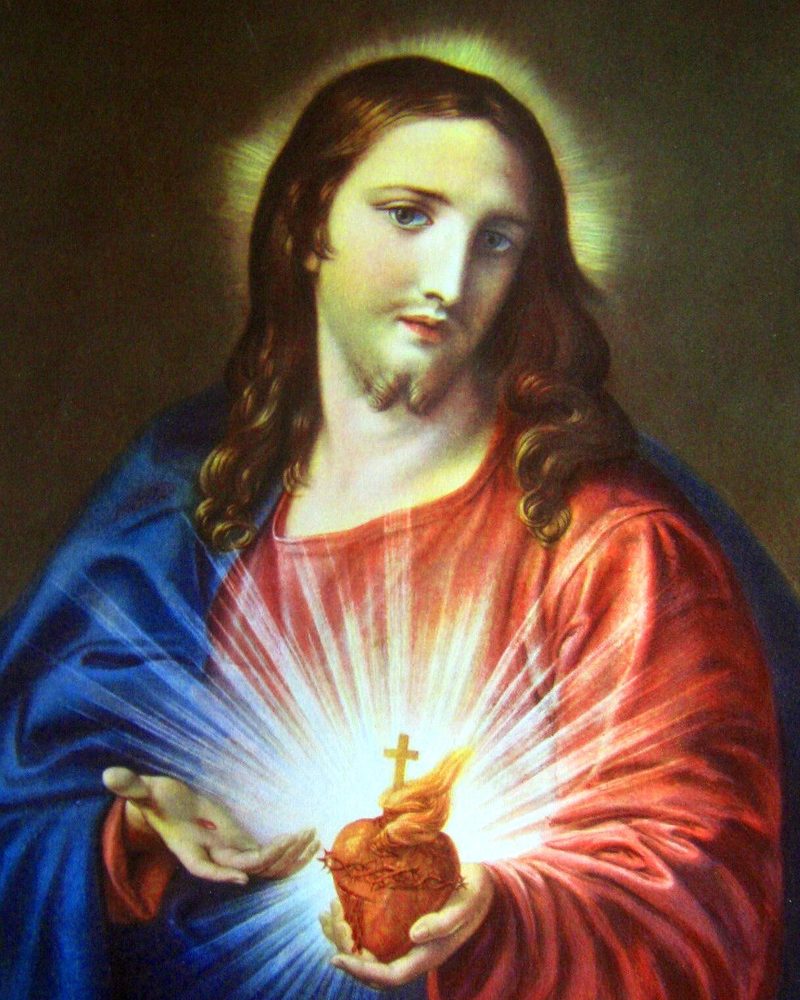 The Sacred Heart of Jesus, painting after Pompeo Batoni