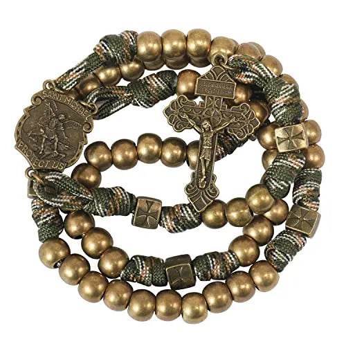 St Michael Paracord Rosary Beads Rugged Rosary Necklace