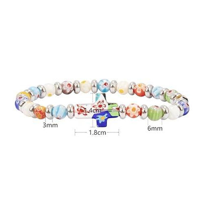 Murano Glass Rainbow Beaded Bracelet - Nazareth Store