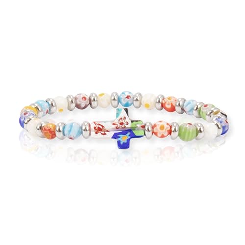 Murano Glass Rainbow Beaded Bracelet