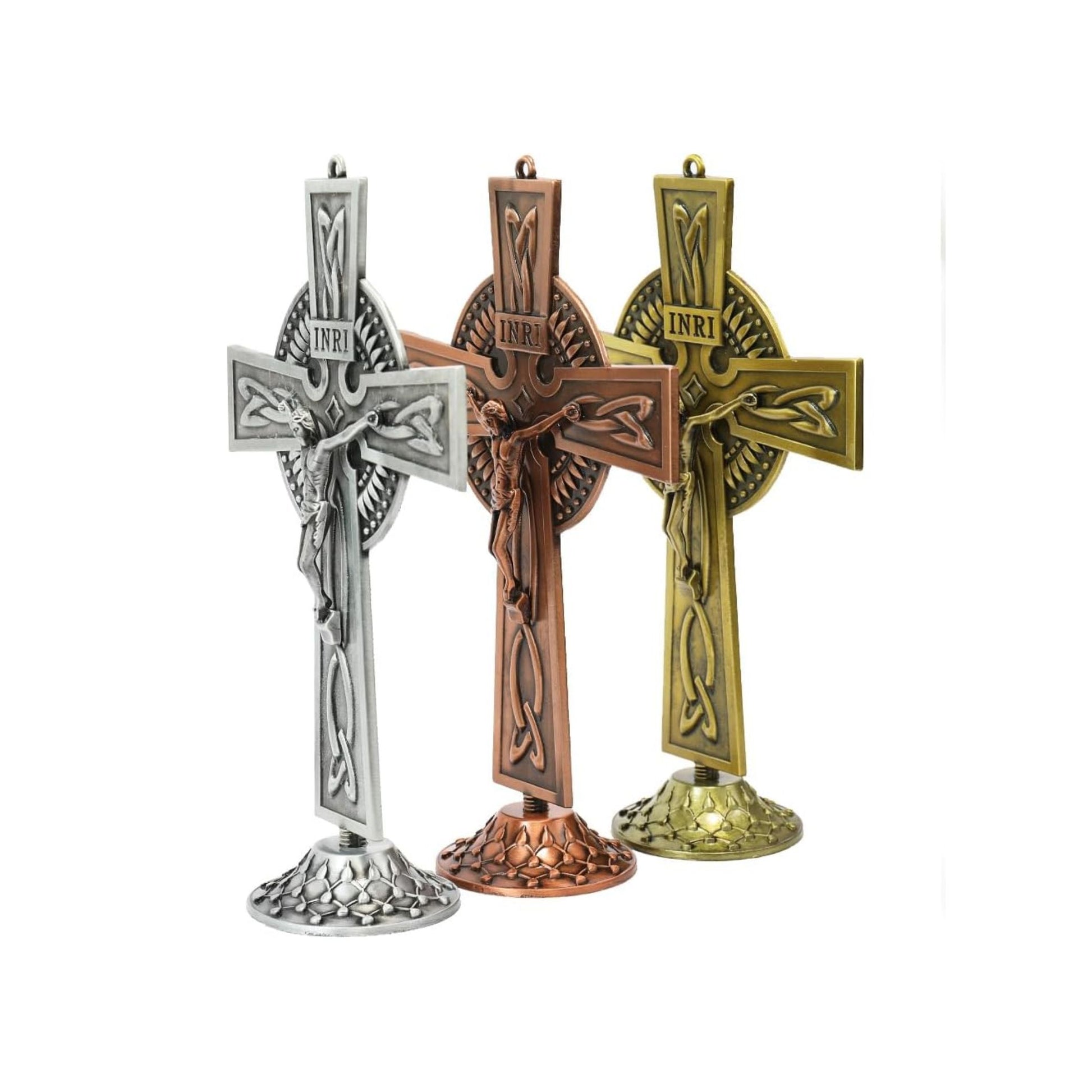 Ornament Art Jesus Antique Silver Plated Deatachable Standing Crucifix Desk Nazareth Store