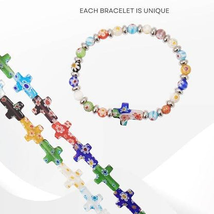 Murano Glass Rainbow Beaded Bracelet - Nazareth Store