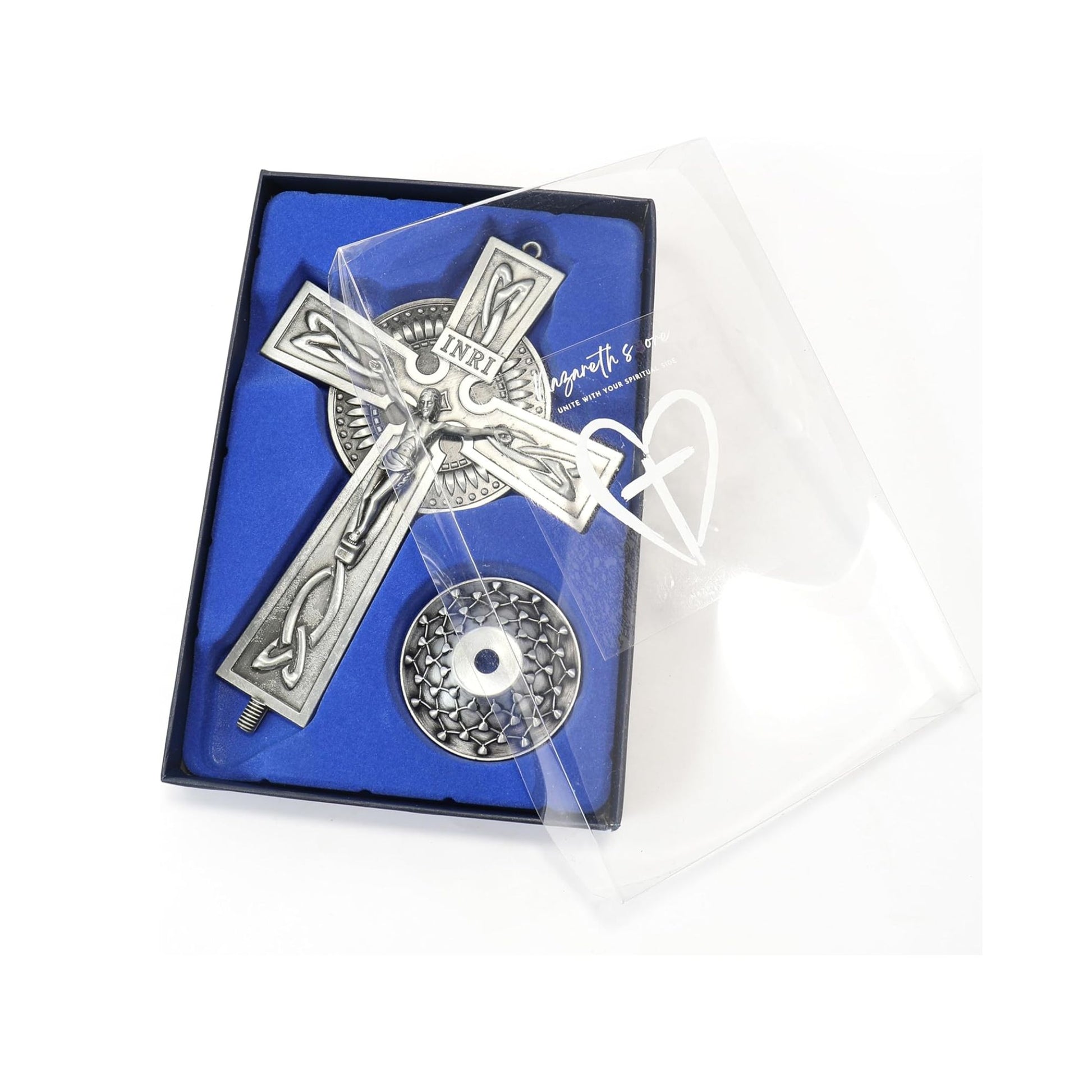 Ornament Art Jesus Antique Silver Plated Deatachable Standing Crucifix Desk Nazareth Store