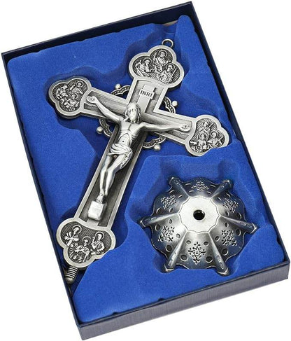 Antique Silver Plated Detachable Standing Crucifix - Nazareth Store