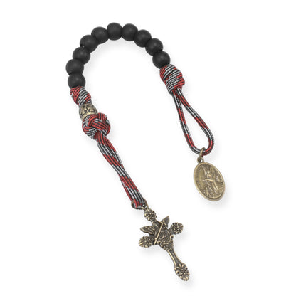 Antique Bronze One Decade Paracord Rosary with St. Michael Medal & Archangel Cross