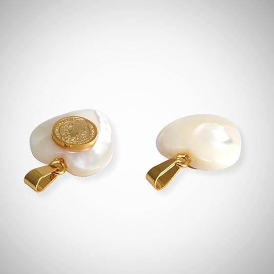 St. Benedict 18K Gold Plated Mother of Pearl Pendant Necklace - Nazareth Store