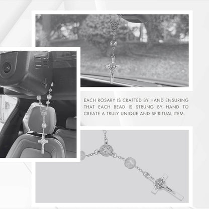 One Decade Green Car Rosary St. Benedict Medal Hanging Pendant - Nazareth Store