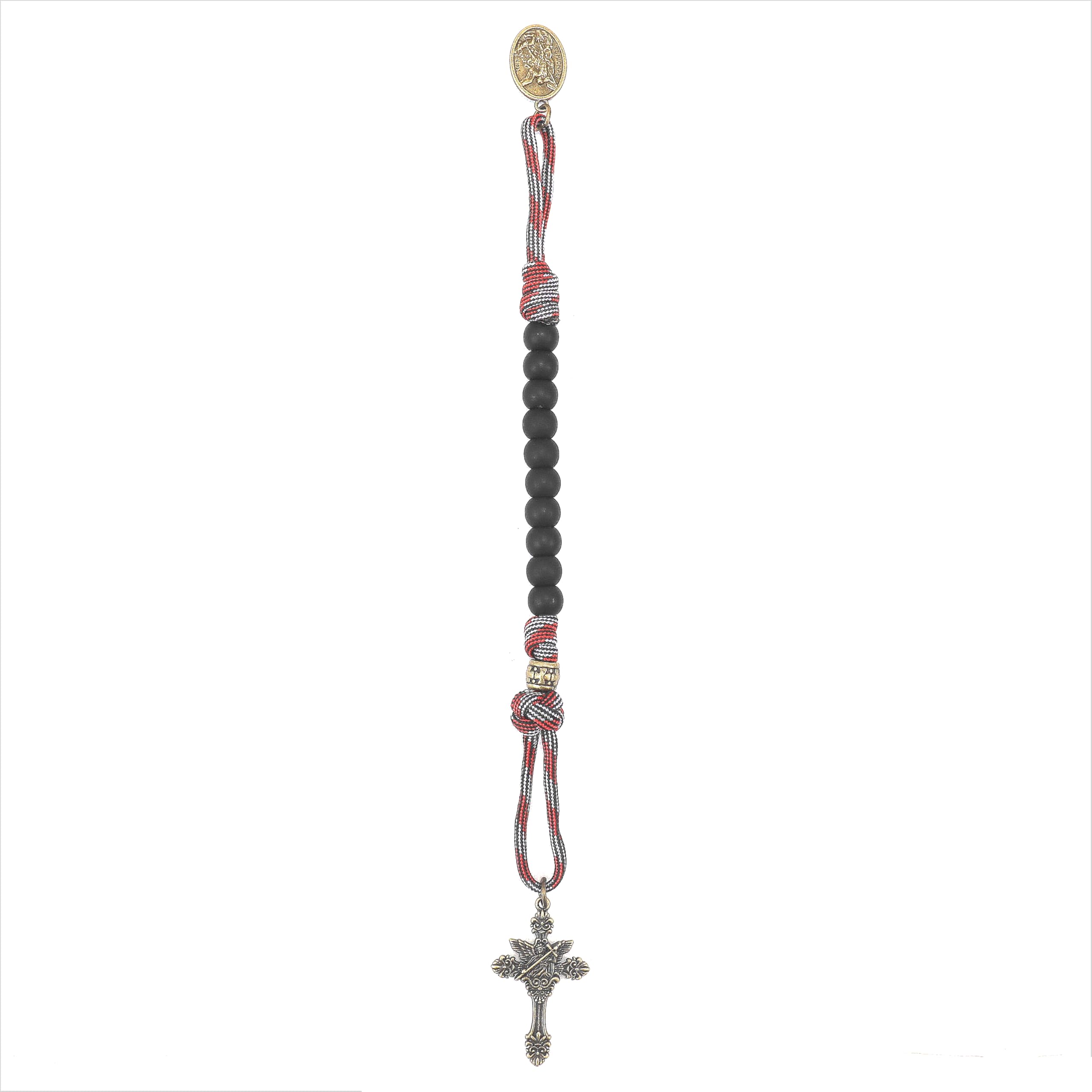 Antique Bronze One Decade Paracord Rosary with St. Michael Medal & Archangel Cross