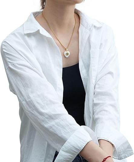 Mother of Pearl Pendant Miraculous Medal on 18K Gold Plated Chain Necklace - Nazareth Store