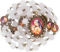 Our Lady of Sorrows Clear Agate Stone Beads Rosary Chaplet Necklace Nazareth Store