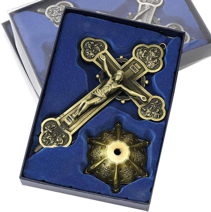 Antique Gold Plated Standing Crucifix with Deatachable Stand - Nazareth Store