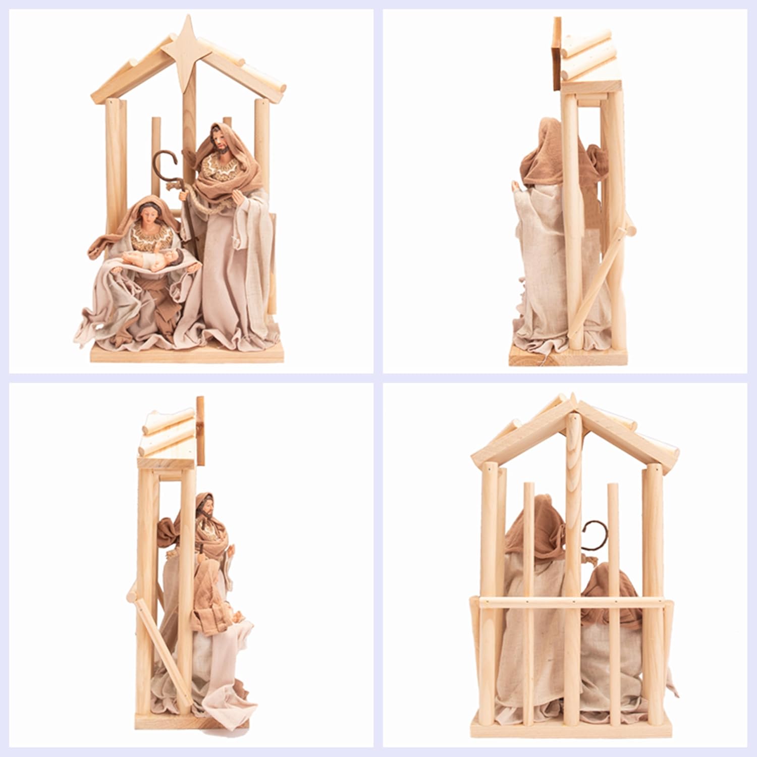 Nativity Christmas Set Red Fabric Clothes Holy Family 11.8" Figurine (Copy) Nazareth Store