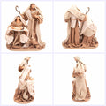 Handcrafted Resin Nativity Set Fabric Clothes Traditional Christmas 9.4