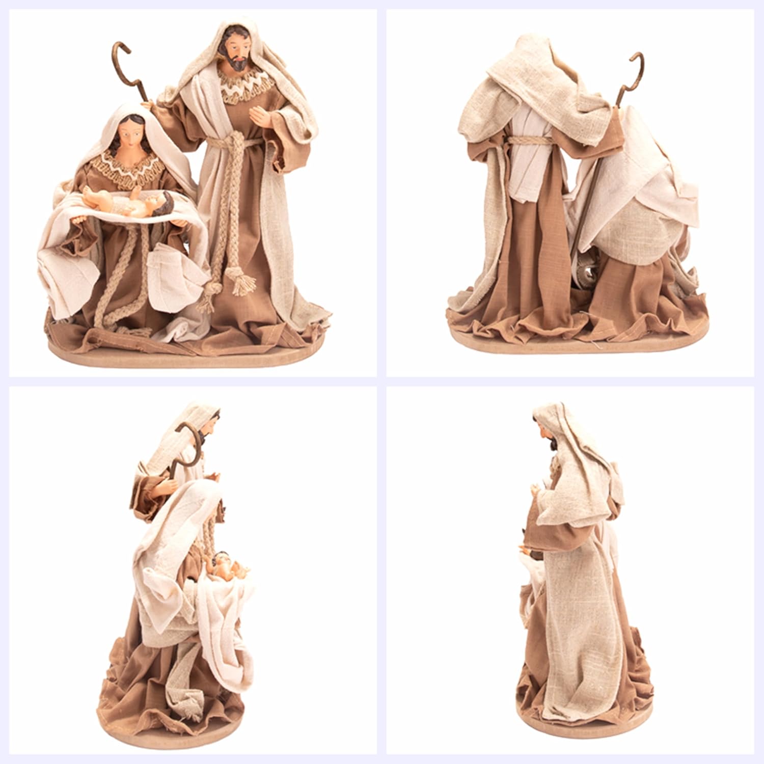 Handcrafted Resin Nativity Set Fabric Clothes Traditional Christmas 9.4" Inches Figurine Nazareth Store