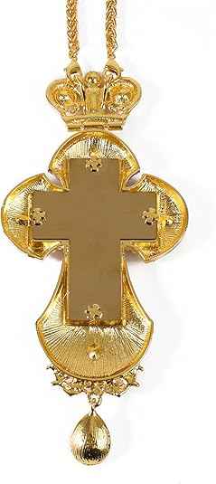 Blue Pearl Cross Pendant Gold Plated Crucifix Necklace