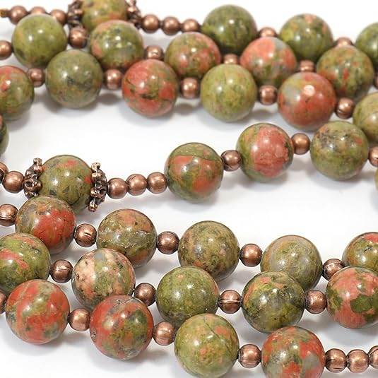 Natural Agate Green Flower Beads Rosary Necklace with Red Miraculous Medal with Cross - Nazareth Store