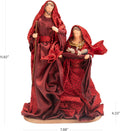 Nativity Christmas Set Red Fabric Clothes Holy Family 11.8