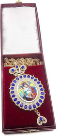 Copy of Pectoral Cross Necklace Red Zircon Crystals Priest Bishop Crucifix Nazareth Store