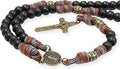 Black Matte Beads Rugged Paracord Rosary St. Benedict INRI Cross Strong Corded Necklace Nazareth Store