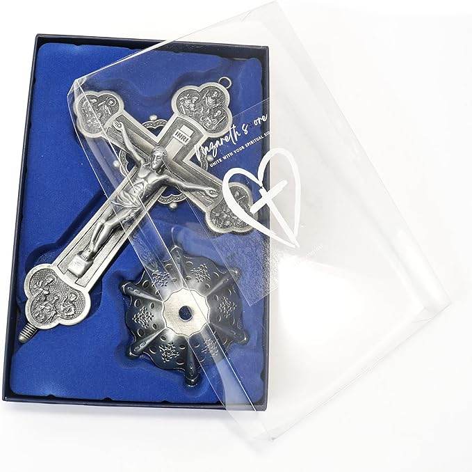 Antique Silver Plated Detachable Standing Crucifix - Nazareth Store