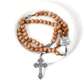 Copy of Sacred Wooden Rosary St Benedict Solid Wood & Metal Beads Catholic Chaplet 20