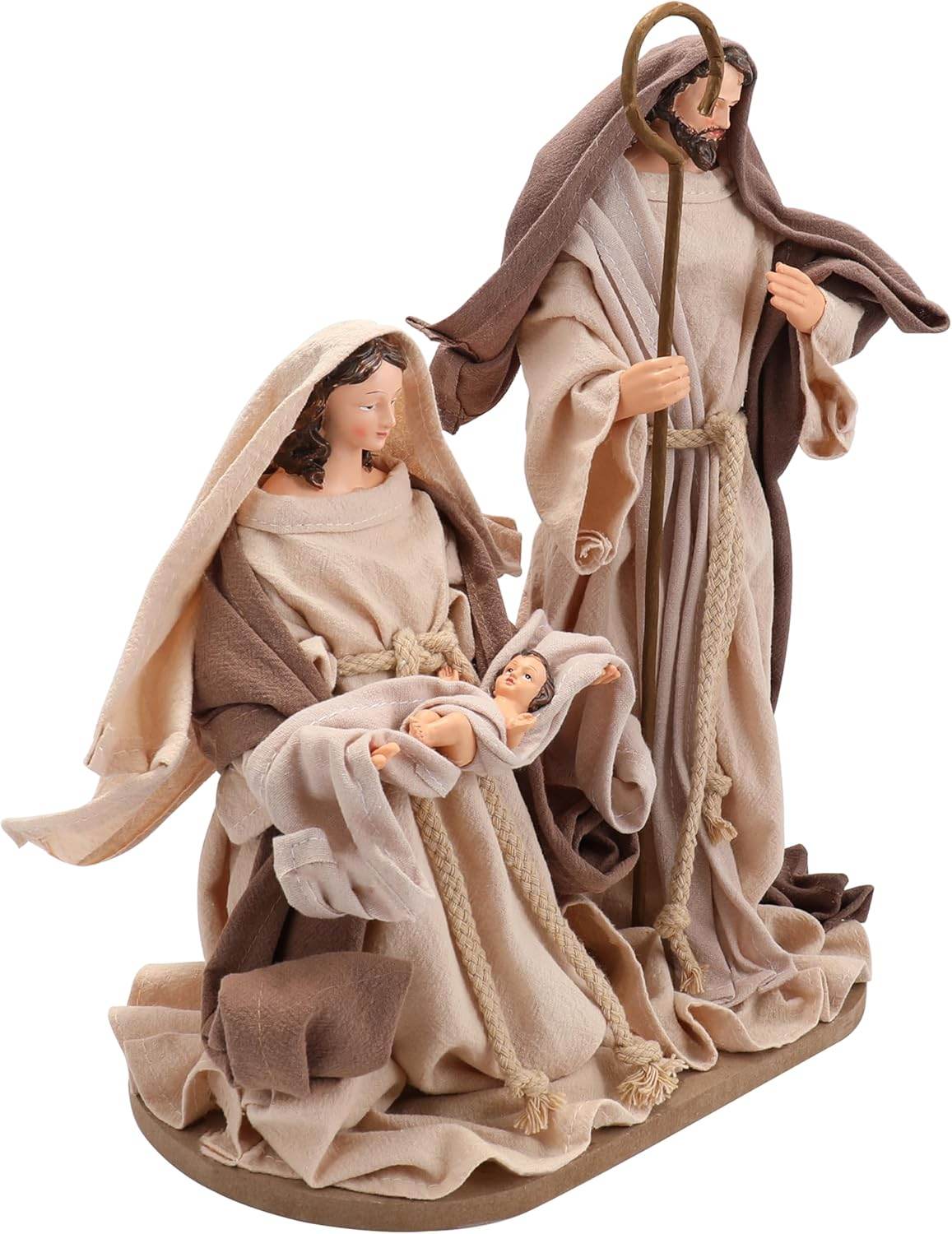 Handcrafted Christmas Nativity Set Traditional Holy Family Figurine Collection - 13.7 x 6.3 Inches - Nazareth Store
