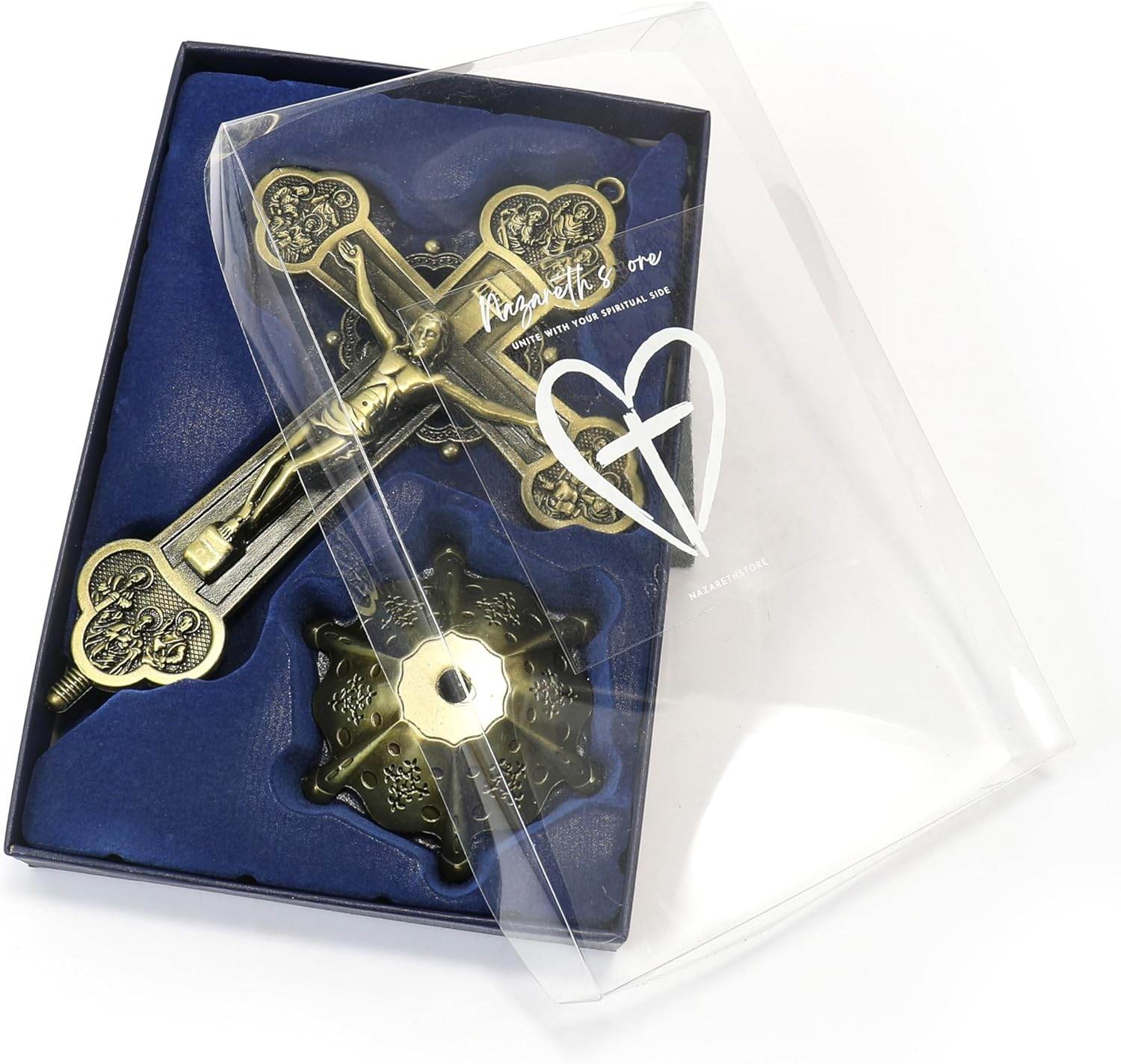 Antique Gold Plated Standing Crucifix with Deatachable Stand - Nazareth Store