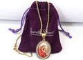 Copy of 18k Gold Plated Zircon Oval Immaculate Heart of Mary 3D Stainless Steel Necklace Nazareth Store