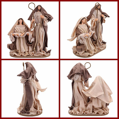 Handcrafted Christmas Nativity Set Traditional Holy Family Figurine Collection - 13.7 x 6.3 Inches - Nazareth Store