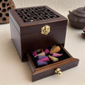 Wood Incense Burner Holder Natural Ash Wooden Box Distiller Cone - Nazareth Store
