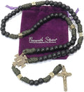 Antique Bronze Black Matte Prayer Beads Durable Paracord Rosary Necklace with and St. Benedict Medal and St. Benedict Cross Nazareth Store