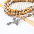 Gemstone Rosary Beads Paracord Set St. Michael Necklace & St. Benedict 22
