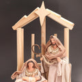 Nativity Christmas Set Red Fabric Clothes Holy Family 11.8