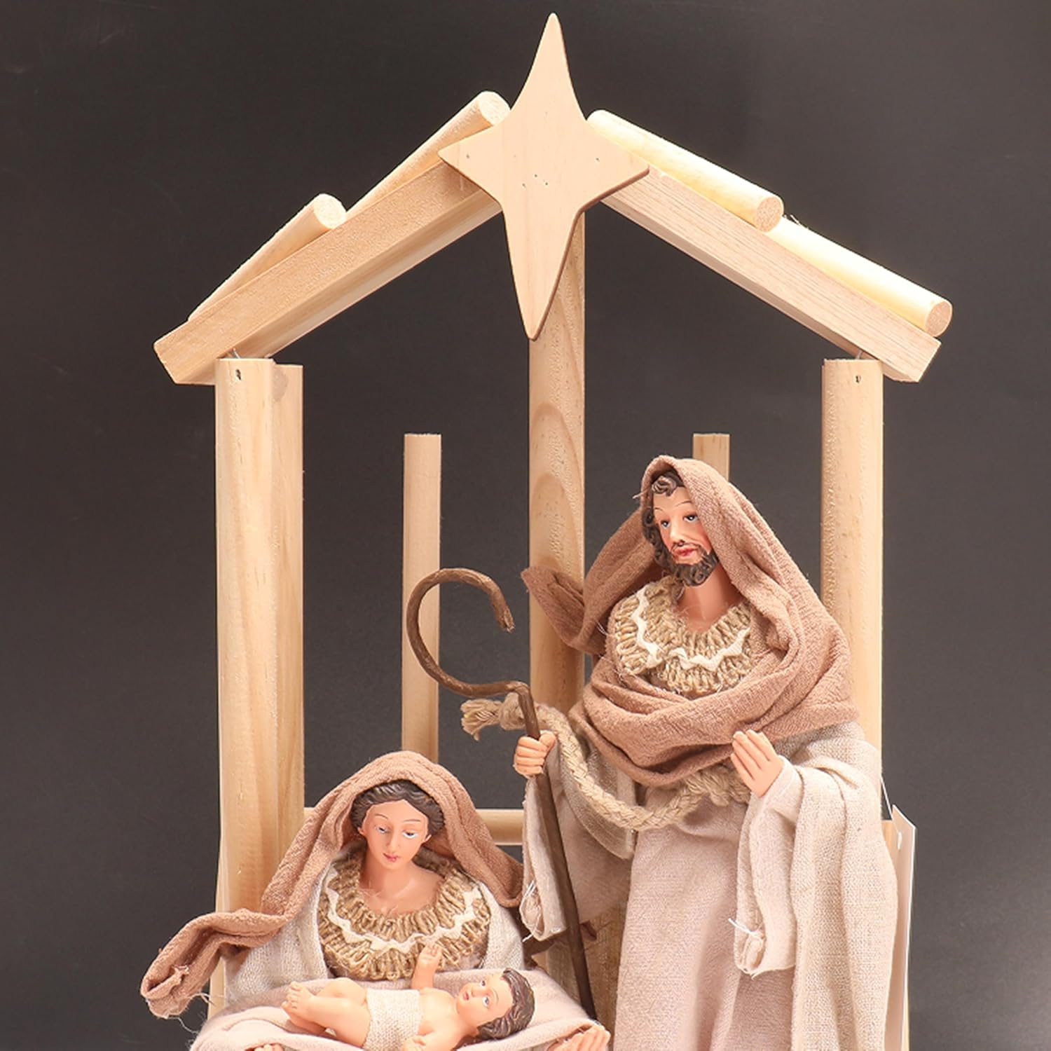 Nativity Christmas Set Red Fabric Clothes Holy Family 11.8" Figurine (Copy) Nazareth Store