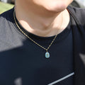 18K Gold Cross Natural Sapphire Crystal Stone Catholic Jewelry Cross Pendant for Women & Men Nazareth Store