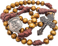 Rugged Cord Wooden Beads Paracord Rosary Necklace Red Bronze St Michael Medal Nazareth Store