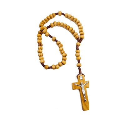 Jerusalem Olive Wood Rosary Catholic Wooden Prayer Beads Corded Christian - Nazareth Store