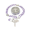 Purple Pearl Beads Communion Rosary Guardian Our Father Beads St.Micahel Medal Nazareth Store