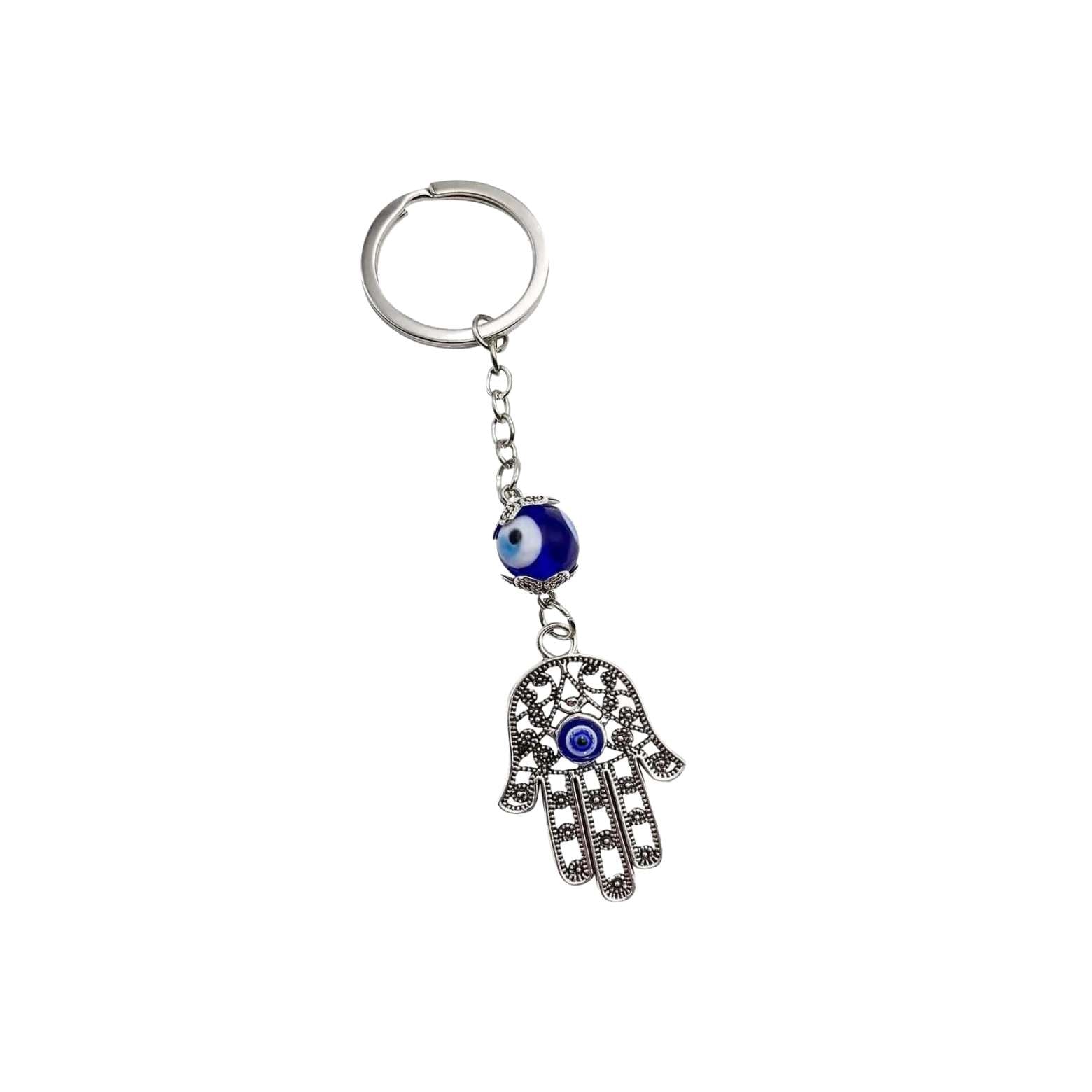 Evil Eye Keychain Charm Amulet Hamsa Hand Fatima Protection Key Ring Holder Nazareth Store