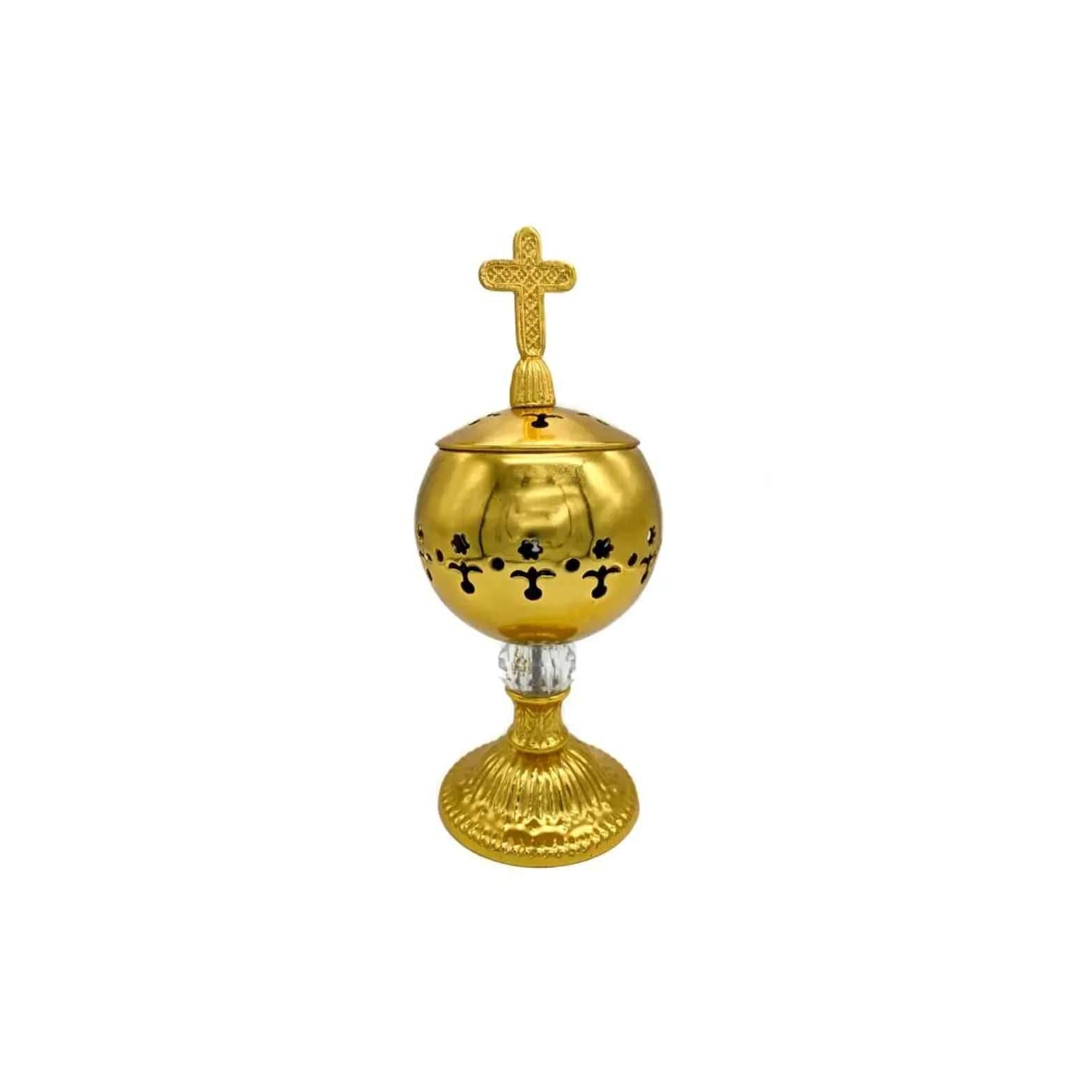 Gold Charcoal Incense Burner Censer Christian Church Incense Holder - Nazareth Store
